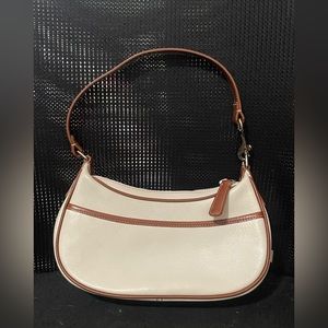 Coach purse small white and brown